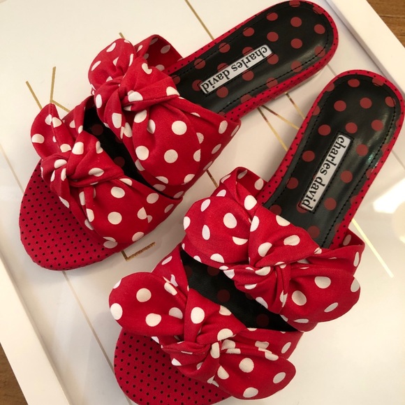 Charles David Shoes - Charles David Polka Dot Souffle Slide Sandal